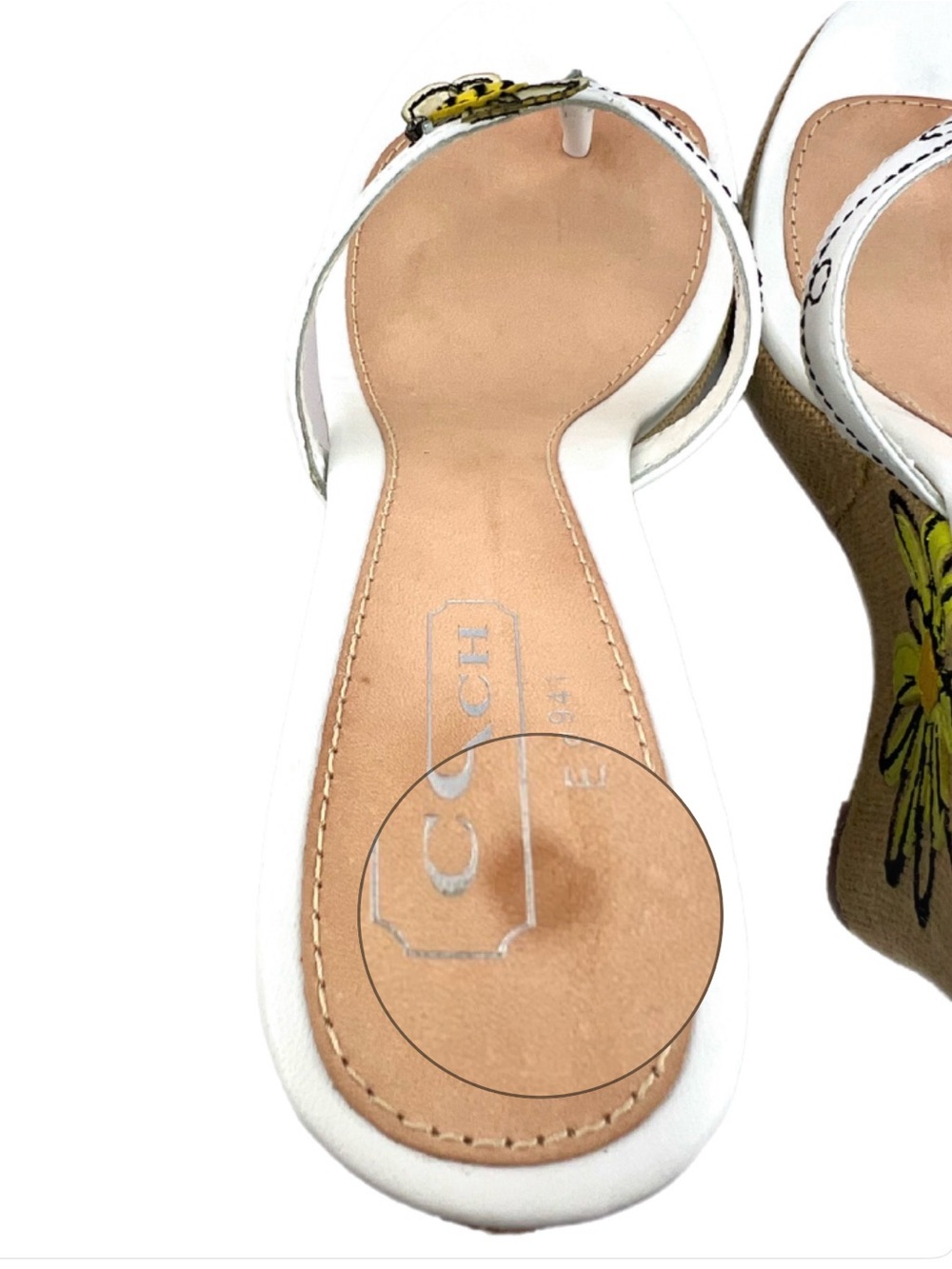 COACH Bumble Bee Wedge - Thong Sandal 🐝 Mattie Y2K - Size 6.5 Medium- NWT - Picture 12 of 12